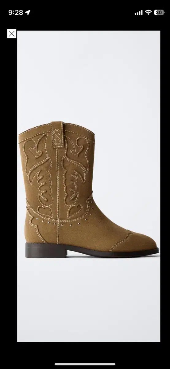 ZARA ザラ ブラウン カウボーイ ブーツ 35size (225 タグ付き 新品