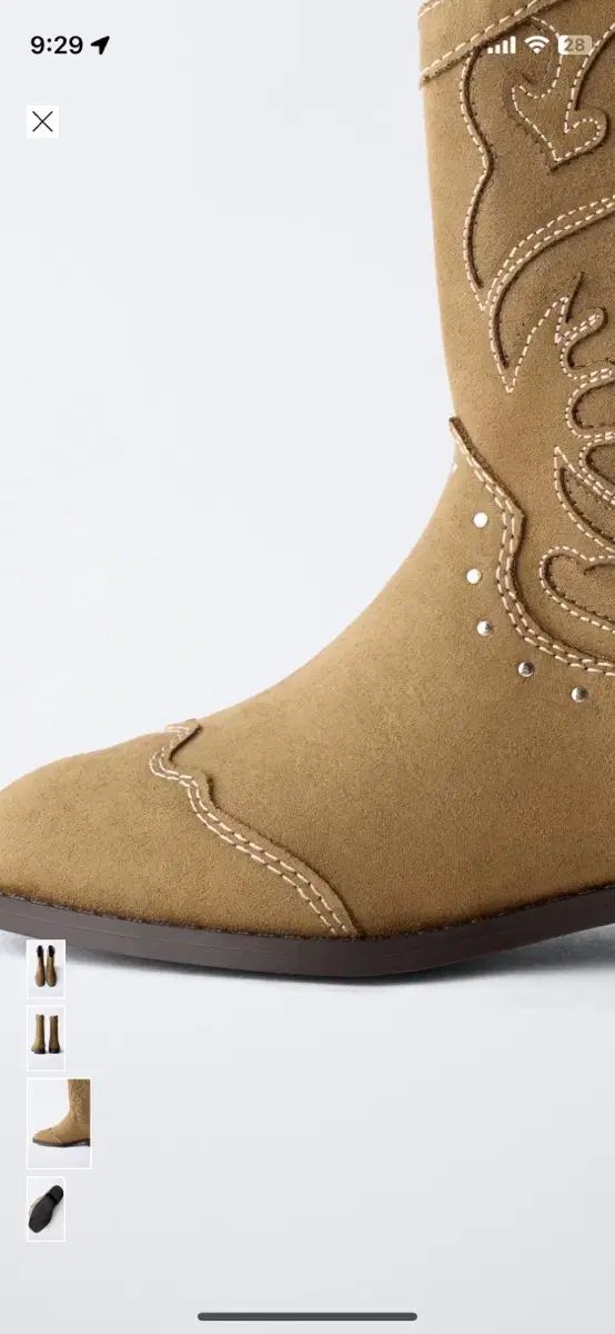 ZARA ザラ ブラウン カウボーイ ブーツ 35size (225 タグ付き 新品