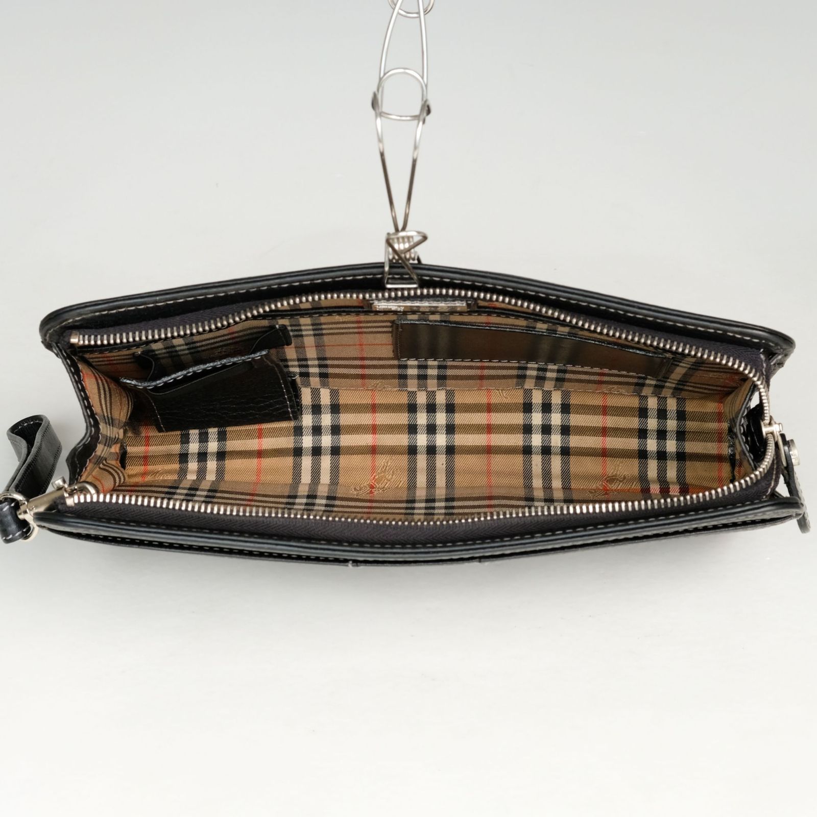 保管袋・ショッパー付】BURBERRY バーバリー オールレザー セカンド