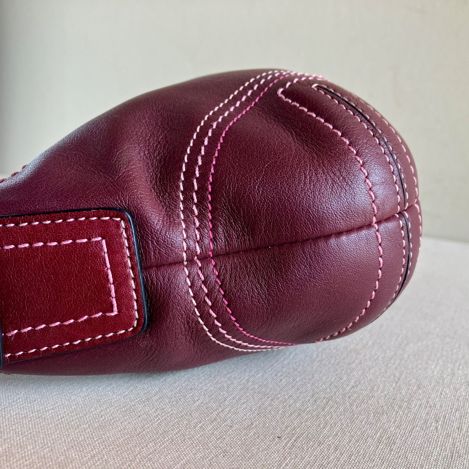 Vintage Coach Soho Small Hobo Burgandy Bordeaux Leather Shoulder 