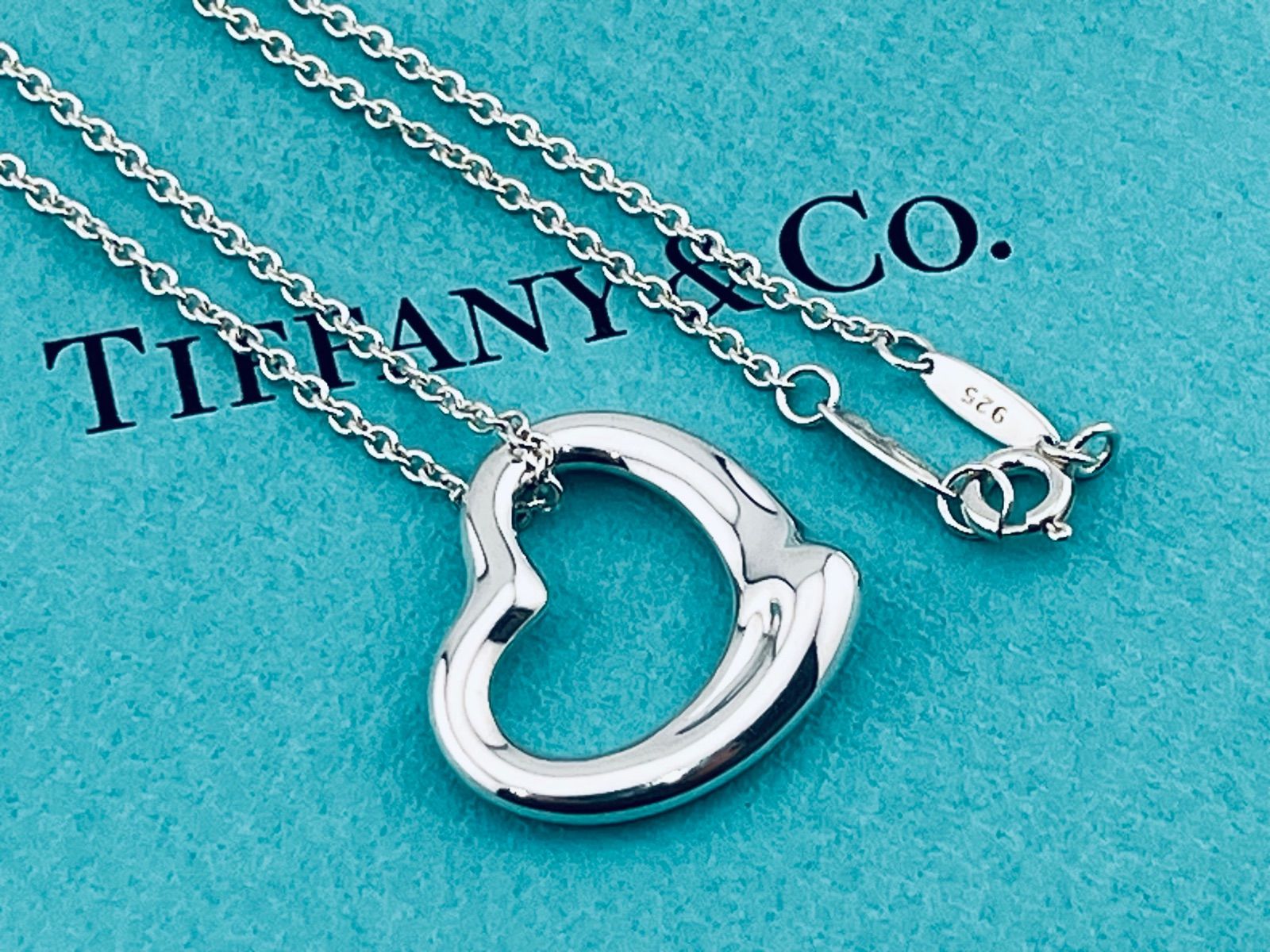 a219 美品 Tiffany&Co. ティファニー オープンハート ネックレス