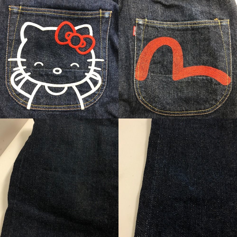 02w23053 エヴィス EVISU × HELLO KITTY 2001 デニムパンツ インディゴ