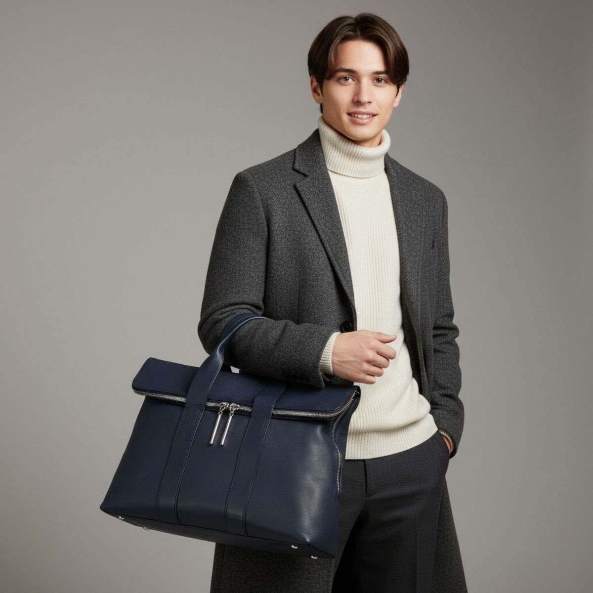 3.1 Phillip Lim レザー トートバッグ HOUR BAG ネイビー ビジネス