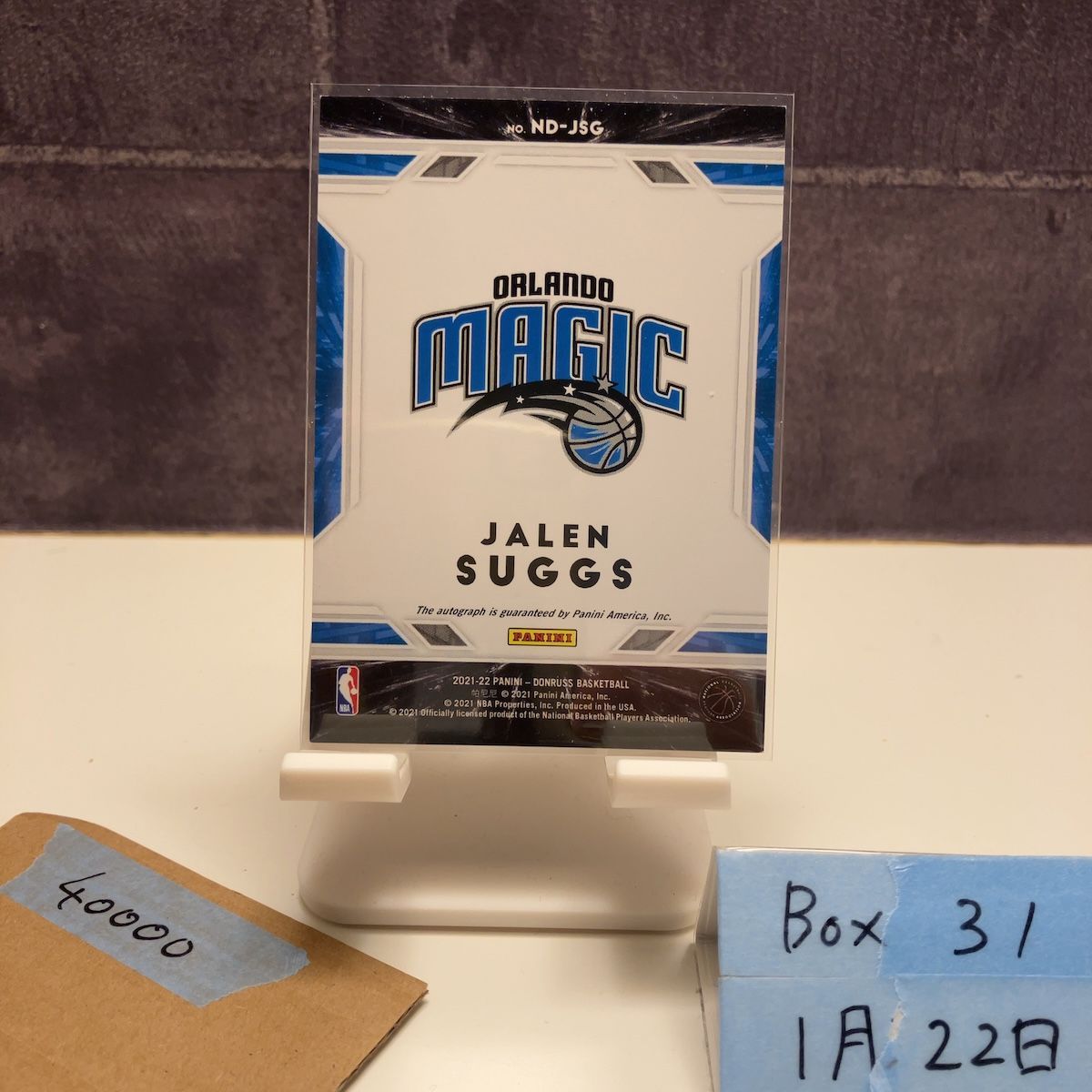 2021-22 Panini Donruss Jalen Suggs 直筆サインカード Orlando Magic 