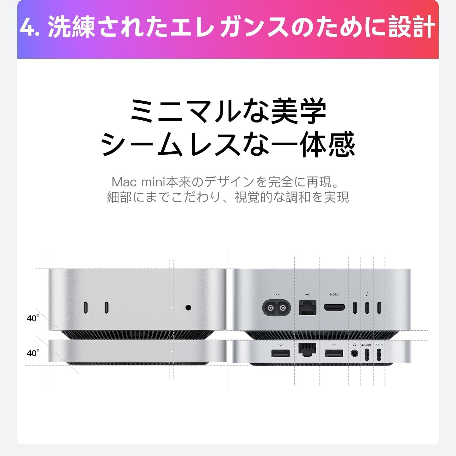 BEELINK EX Mate Mini-A for Mac mini M4 ドック 80Gbps Thunderbolt 5