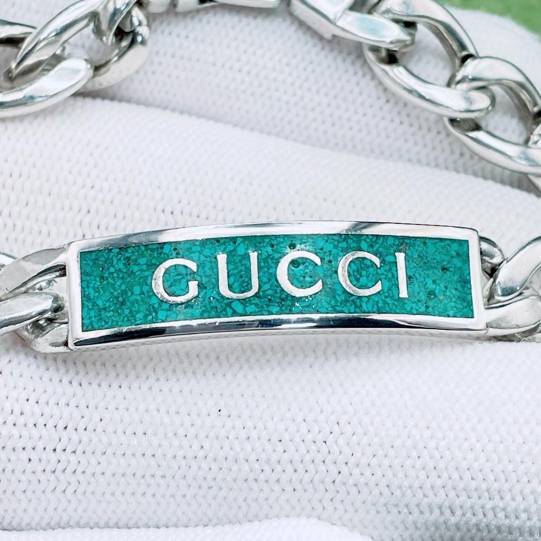 ◇グッチ◇仕上済 GUCCI 仕上済 ロゴ ターコイズ チェーン