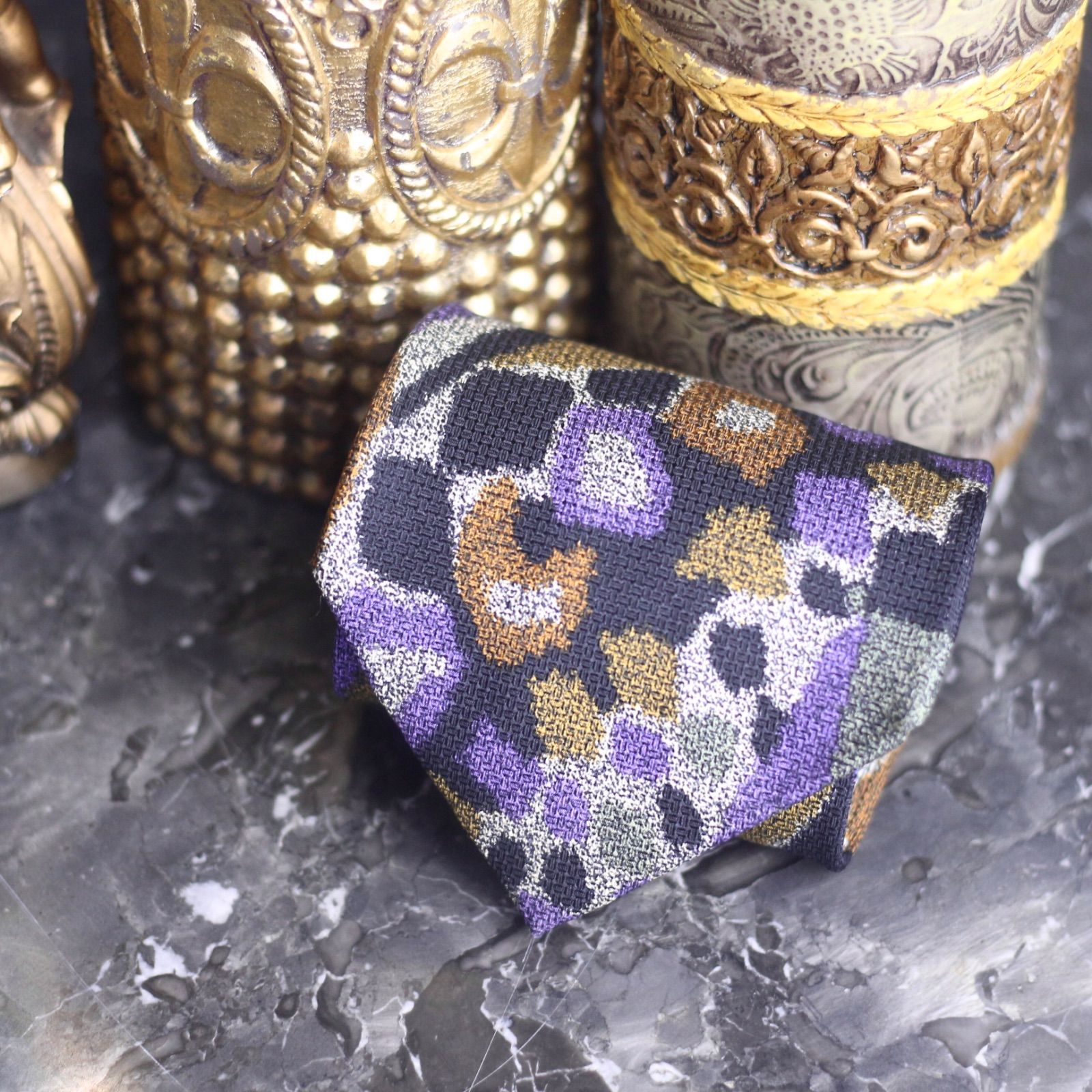 RETRO VINTAGE MISSONI PATTERNED DESIGN SILK TIE/レトロ古着柄デザインシルクネクタイ