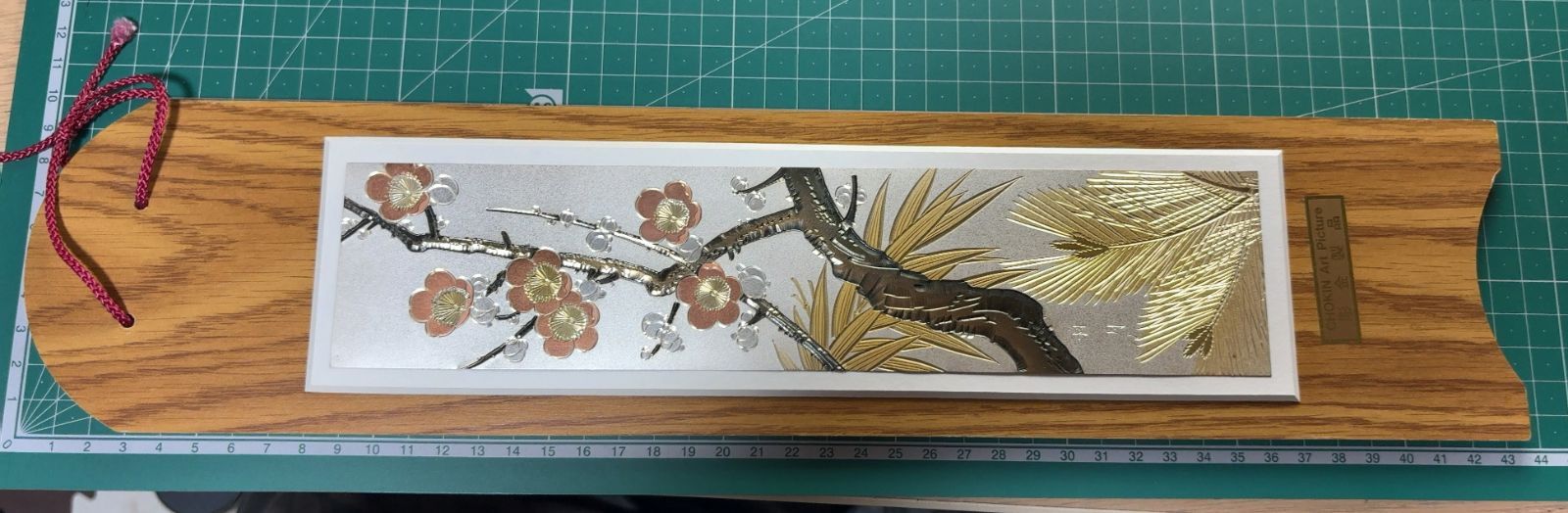 額装 桂月刀 彫金製品 梅図 短冊額 オブジェ 壁掛け 飾物 b006 - メルカリ