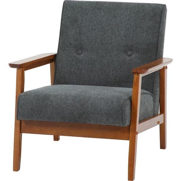 厚手ファブリックソファ 1P GY グレー 組立品