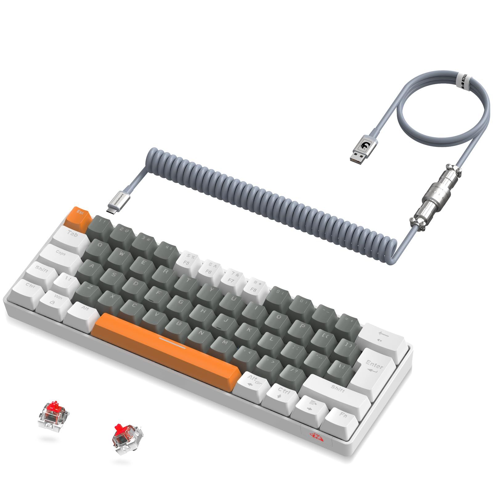 メカニカルキーボード us 配列 キーボード 薄型 Amazon HUO JI 60