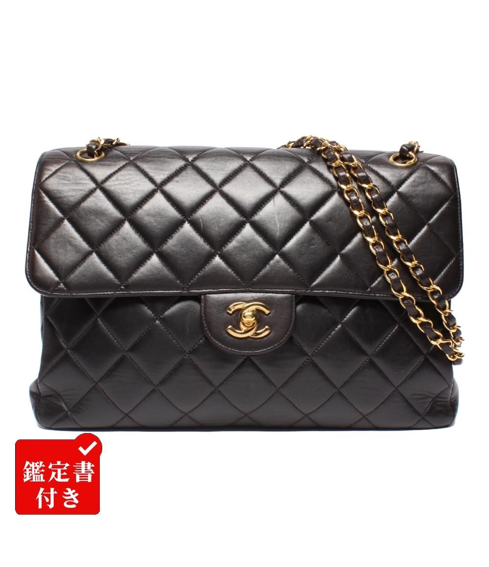 シャネル ショルダーバッグ ダブルフェイス ダブルチェーン ラムスキン