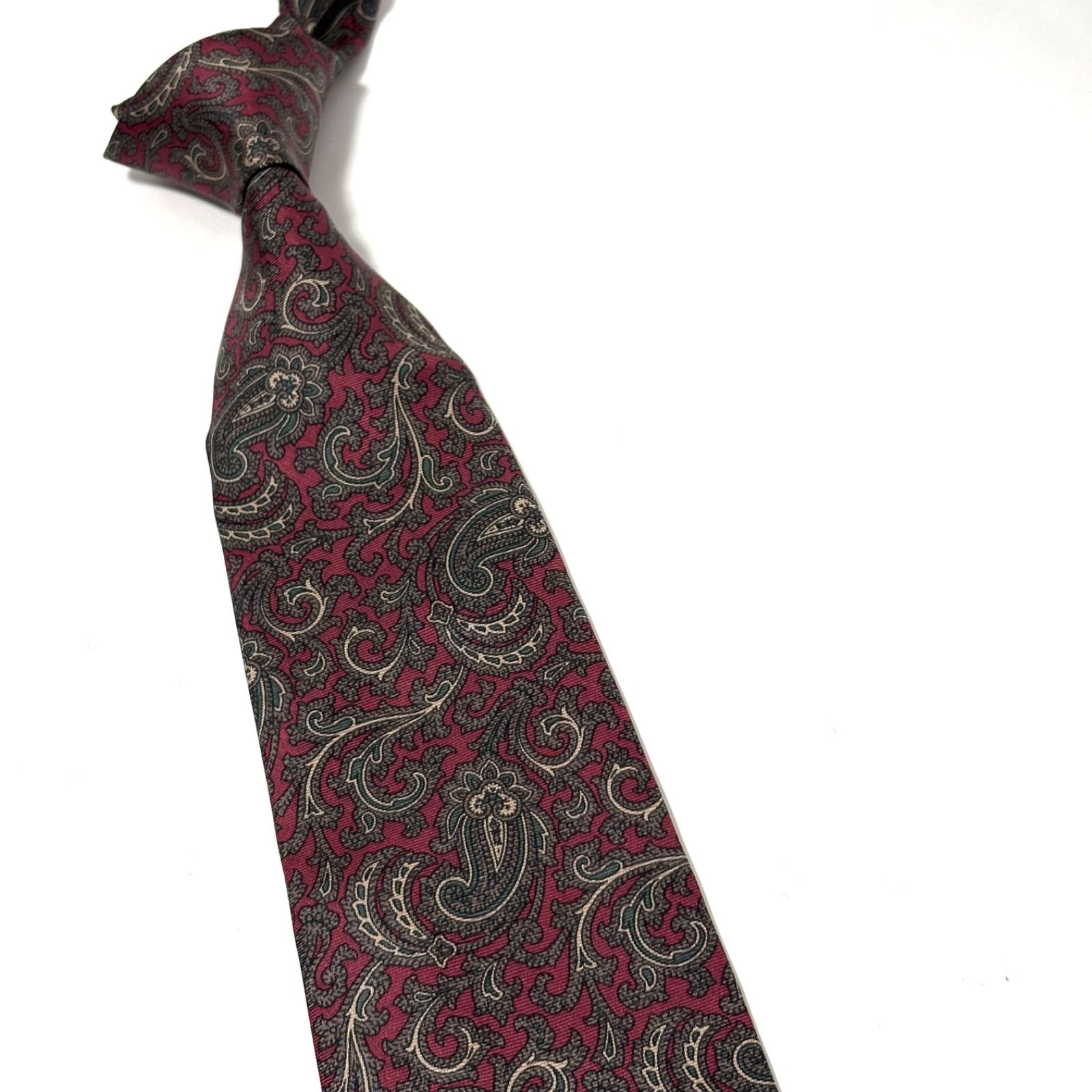 クリスチャンディオール ネクタイ ブランド ペイズリー柄 レッド 赤
