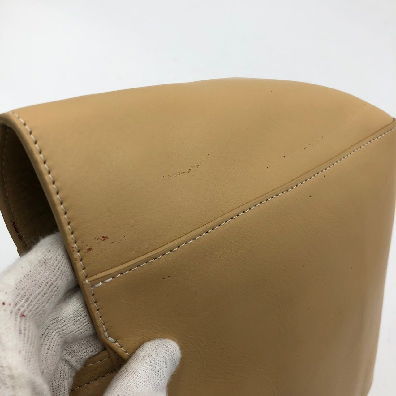 キタムラ Kitamura 犬モチーフ ハンドバッグ レザー ベージュ キャメル 