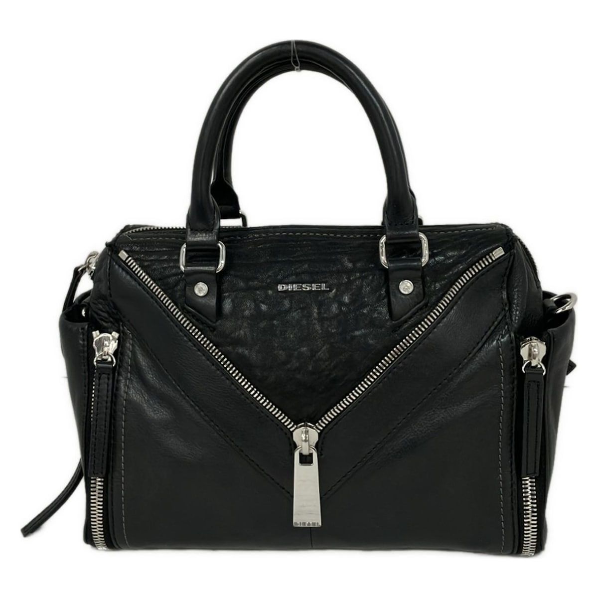 DIESEL(ディーゼル) ハンドバッグ - 黒 ミニボストン/ファスナー
