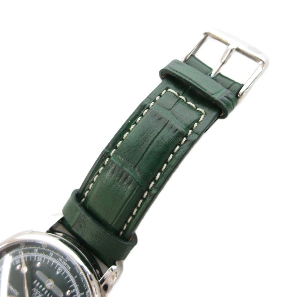  ツェッペリン ZEPPELIN 生誕100周年記念 腕時計 オープンハート オートマティック 自動巻き 牛革ベルト 緑 グリーン 7662-6 |UO 防寒アウター 自動巻き時計 腕時計(アナログ)