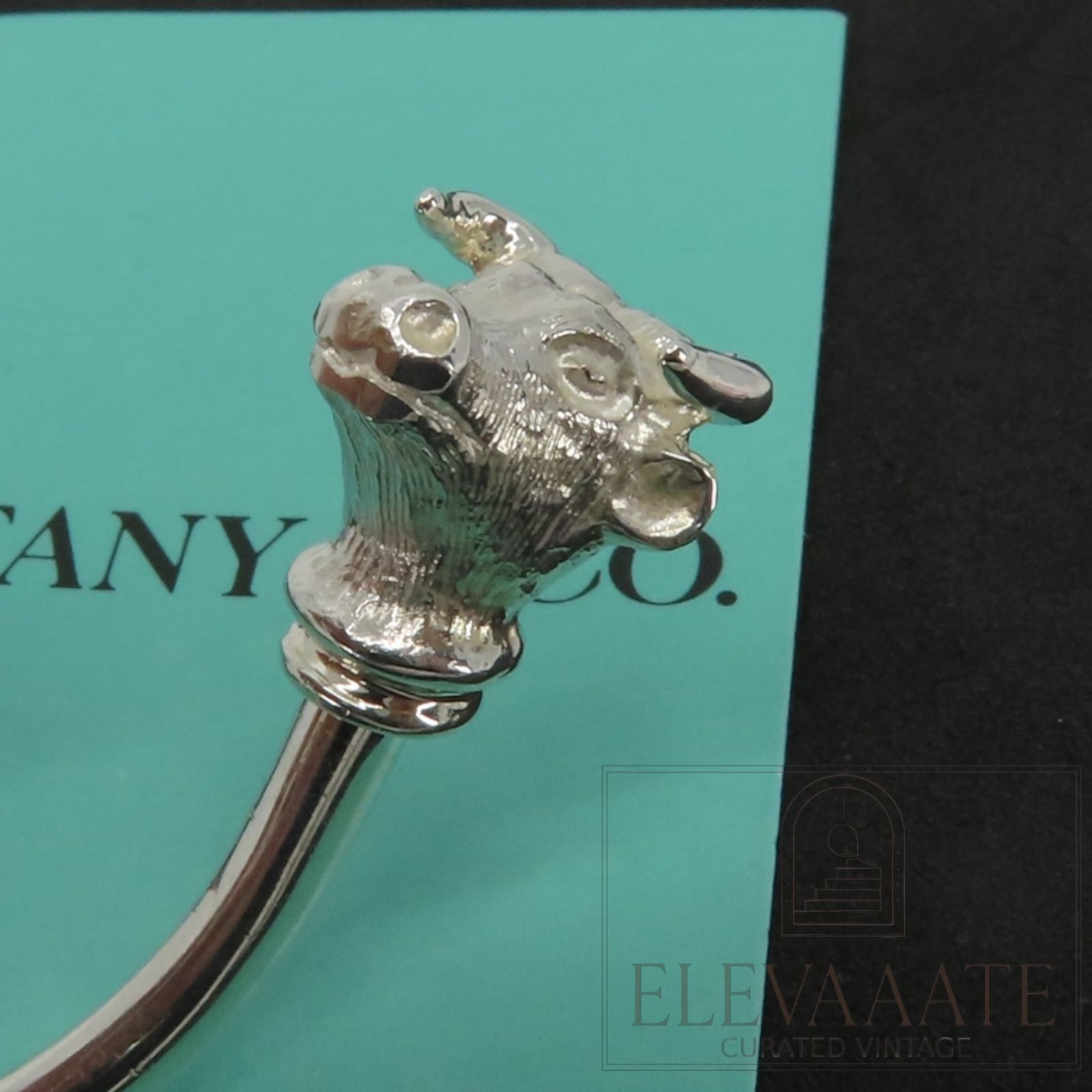 希少 美品 Tiffany&Co. ティファニー BULL & BEAR ヘッド シルバー 