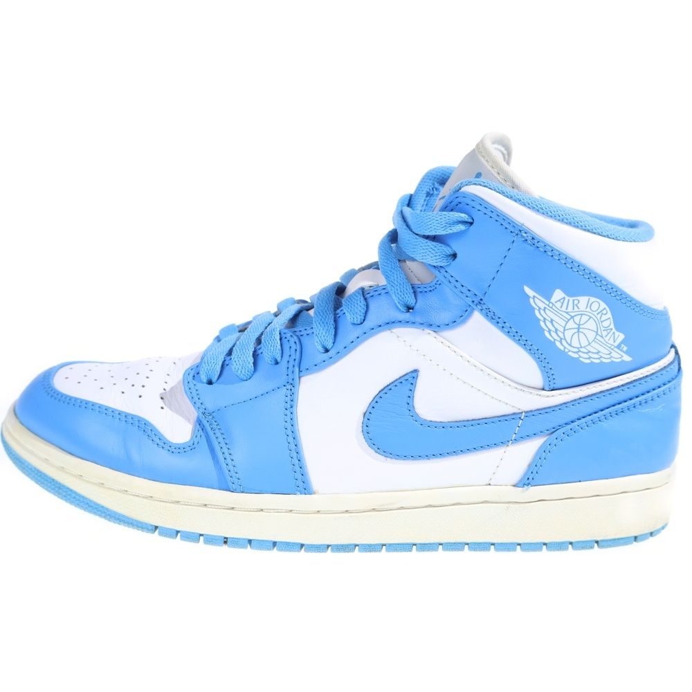 NIKE (ナイキ) 【観賞用 2012年製】 AIR JORDAN 1 RETRO MID UNC エアジョーダン1 レトロ ユニバーシティ ブルー ミッドカットスニーカー US11/29cm US9/27cm 554724-106