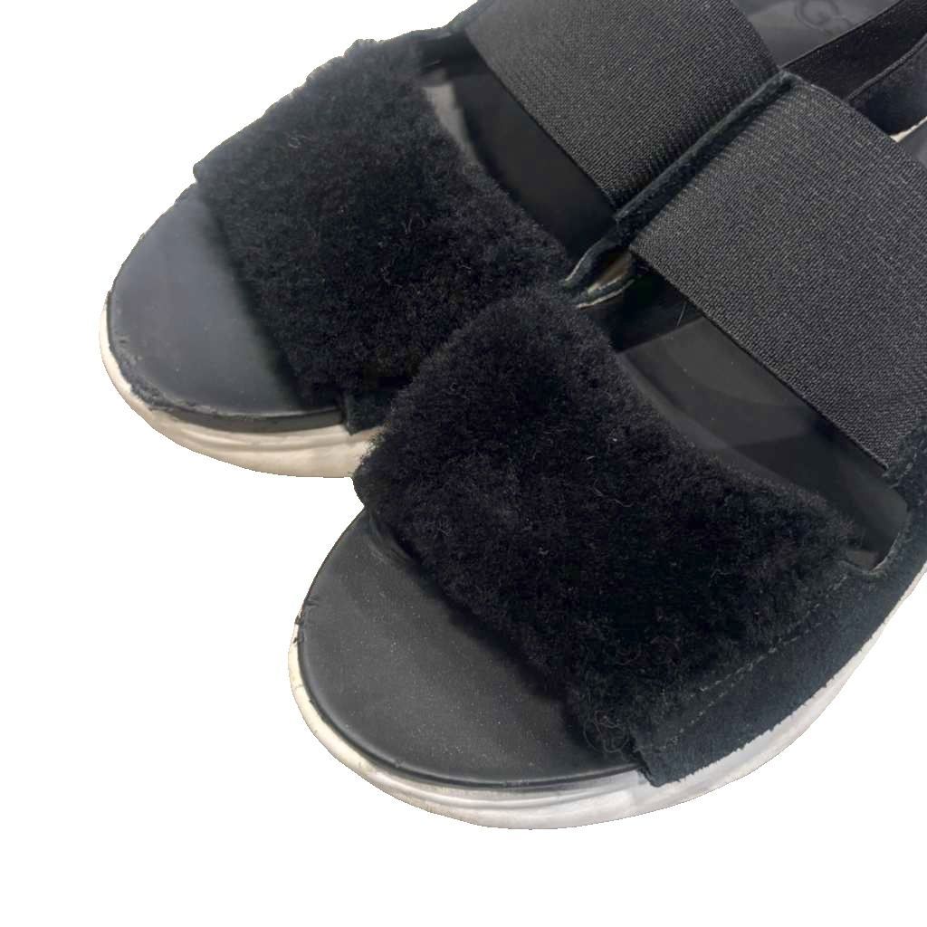 アグ UGG シルバーレイクサンダル 23.5㎝ 黒 ブラック 白 ホワイト