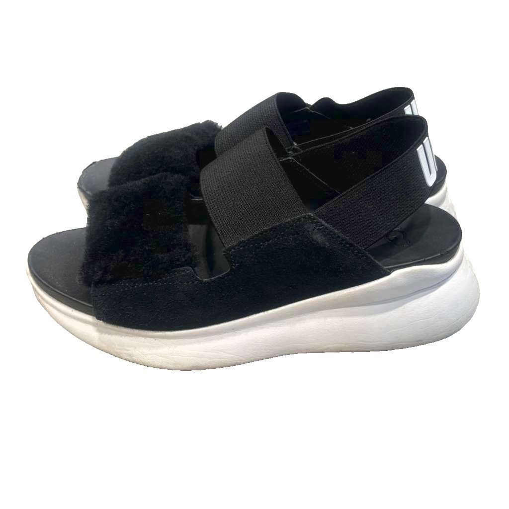 アグ UGG シルバーレイクサンダル 23.5㎝ 黒 ブラック 白 ホワイト