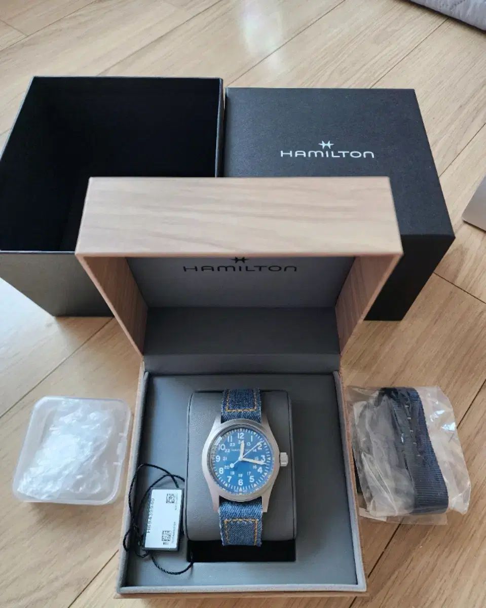  HAMILTON ハミルトン カーキ フィールド メカニカル 38 ブルー 24 11月 スタンピング ゆったり設計 自動巻き時計 腕時計(アナログ)