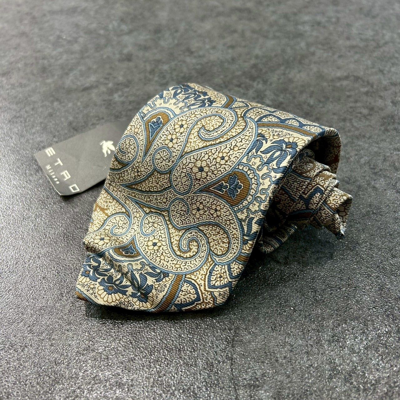 新品 未使用 イタリア製 ETRO Milano Paisley Silk Tie エトロ シルク