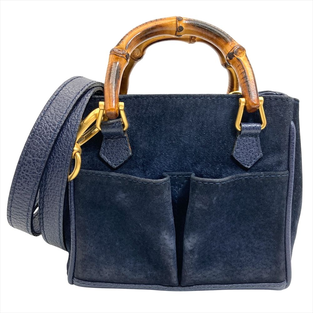 グッチ GUCCI バンブー ミニ ショルダーバッグ スウェード レザー 007