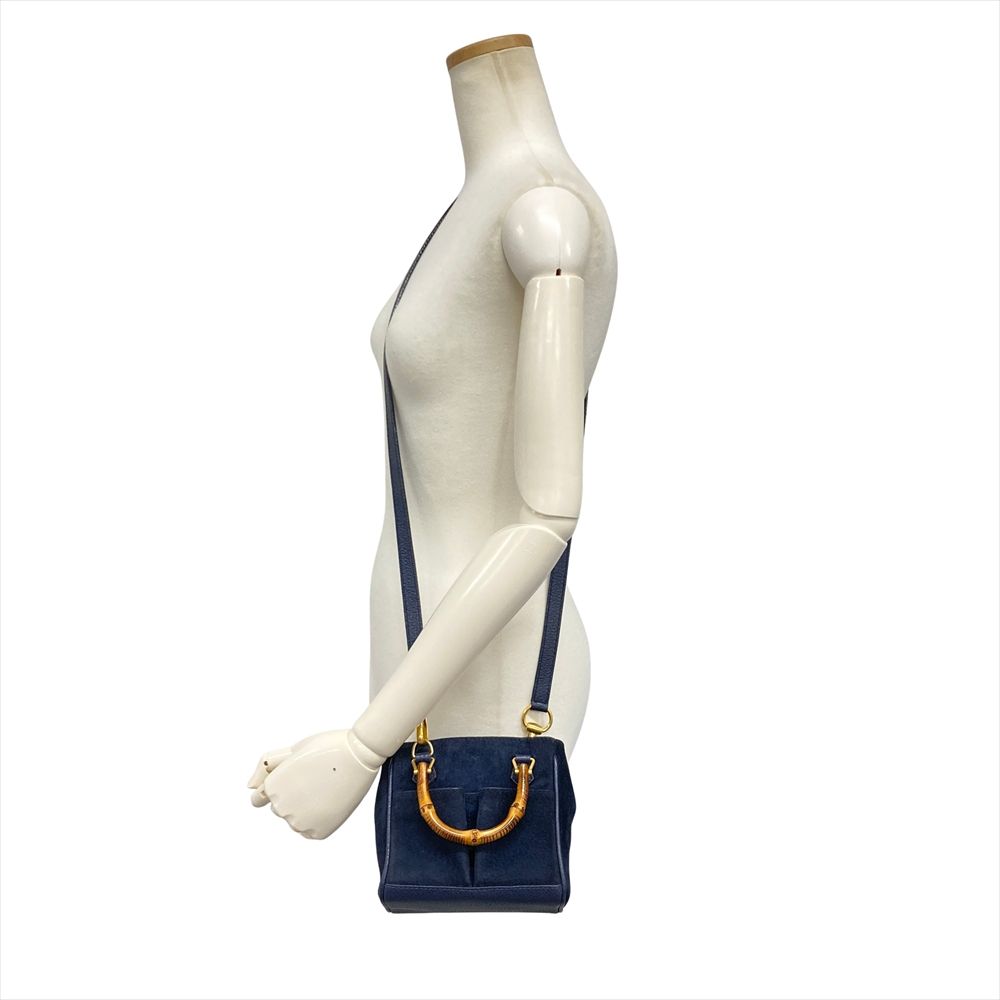 グッチ GUCCI バンブー ミニ ショルダーバッグ スウェード レザー 007