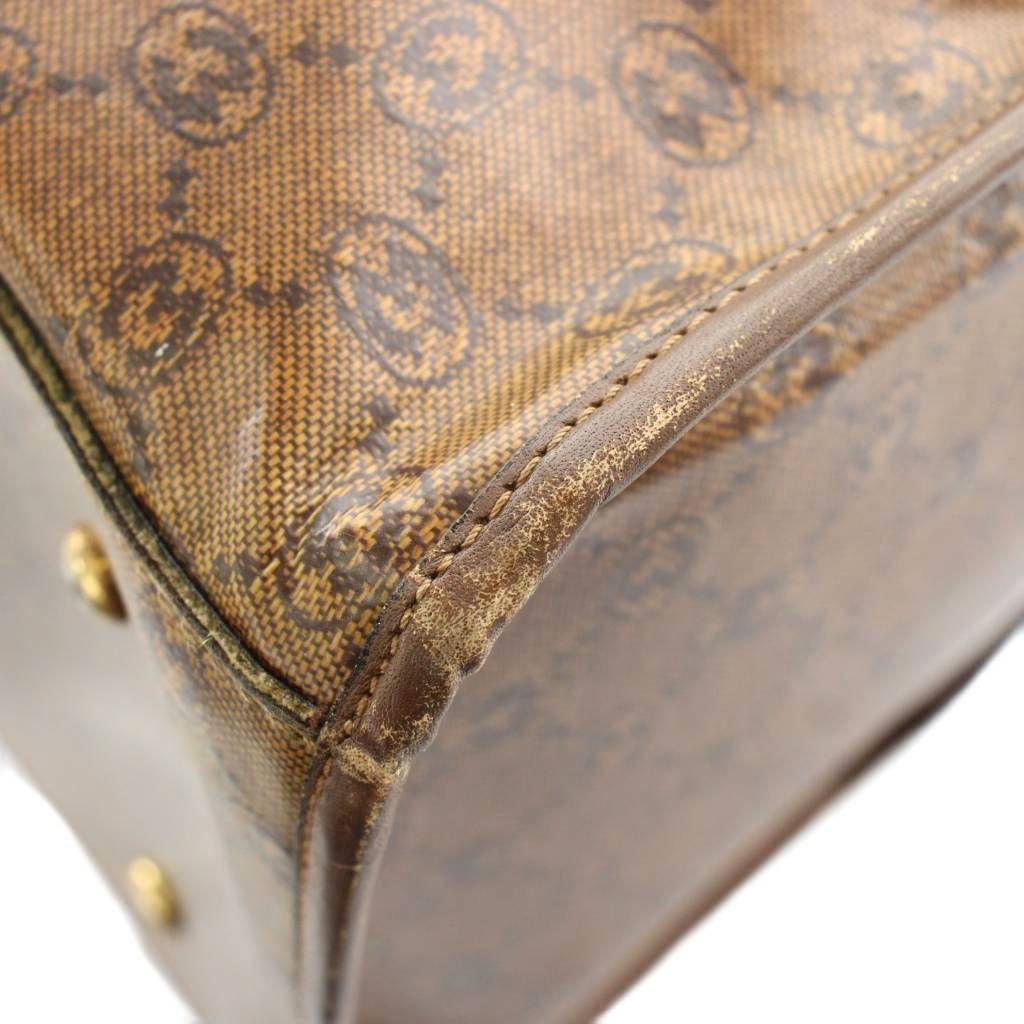 モラビト MORABITO ミニボストンバッグ ハンド レザー Mマーク柄