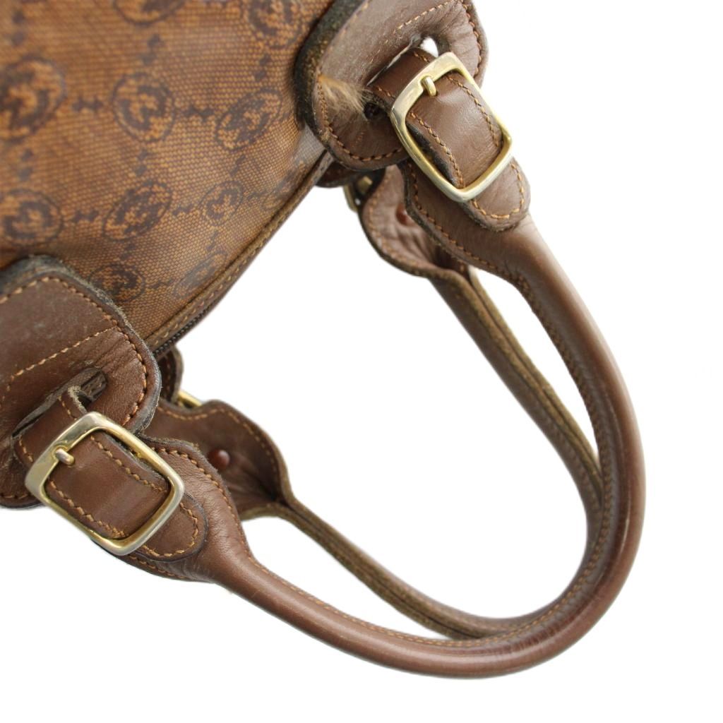 モラビト MORABITO ミニボストンバッグ ハンド レザー Mマーク柄