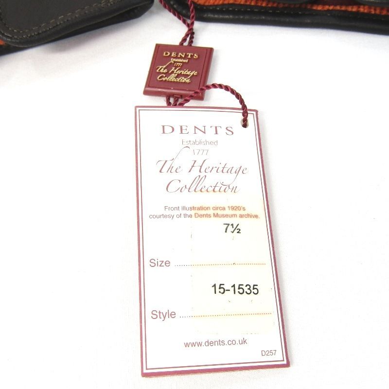 未使用 DENTS デンツ レザーグローブ 15-1535 ヘアシープ カシミア 7 1