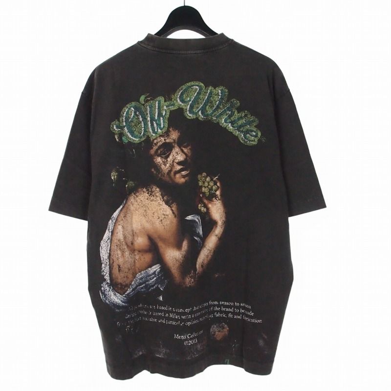 オフホワイト OFF WHITE GREEN BACCHUS SKATE Tシャツ 半袖 L 黒