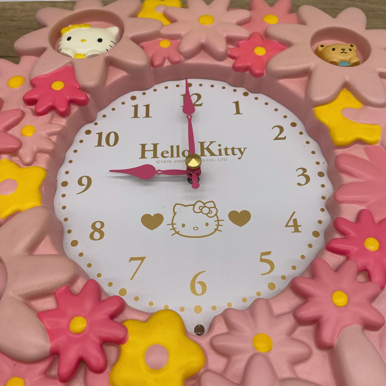 Z-0164【一部難アリ】◇ HelloKitty 振り子時計 壁掛け時計 平成レトロ