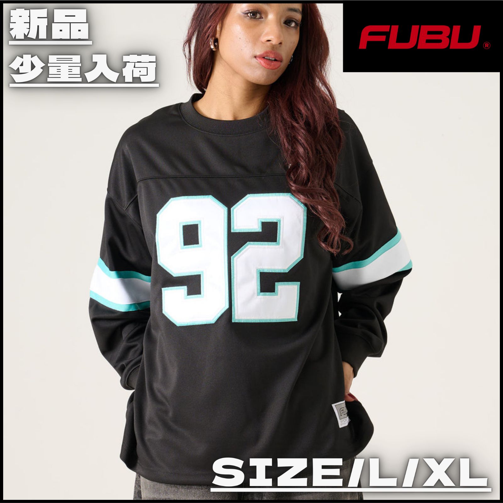 新作】【FUBU／フブ・FOOTBALL SHIRTS（ブラック）】ストリート