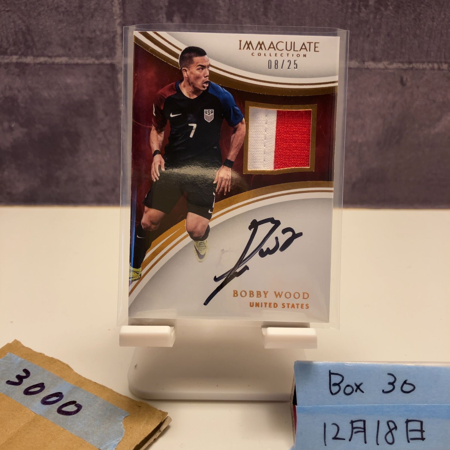 2017 Panini Bobby Wood 08/25 直筆サインカード United States