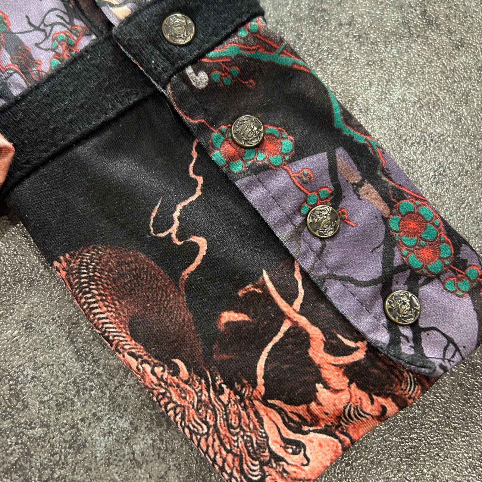 OZZ CROCE オッズクローチェ 総柄シースルー長袖シャツ Ozz Croce OZZ ON オッズクローチェ オッズオン 長袖シャツ ドラゴン