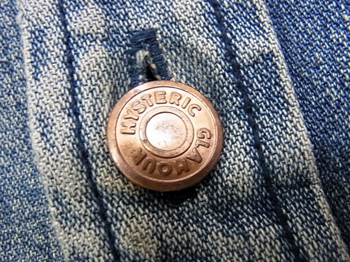 90年代◇HYSTERIC GLAMOUR KINKY JEANS ユーズド加工 デニム シャツ