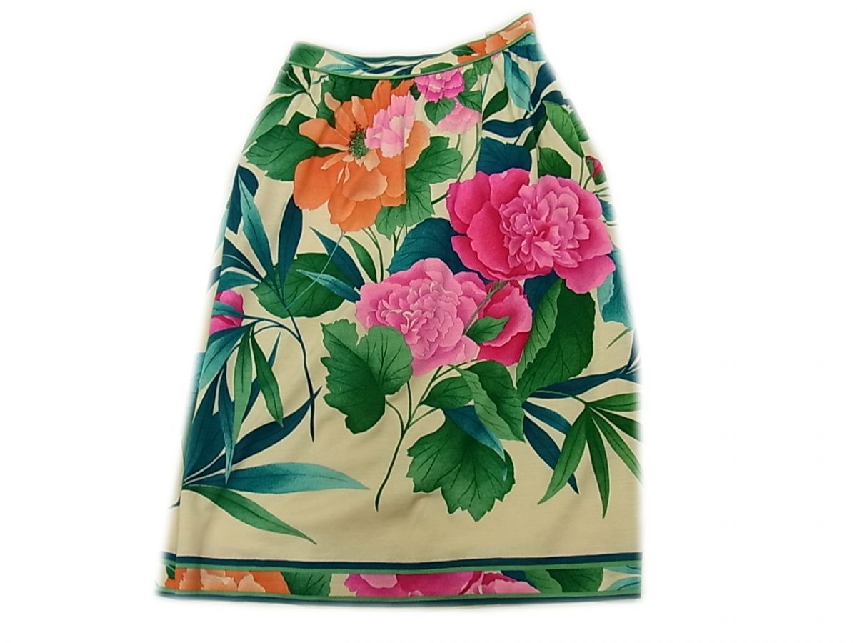 ◇LEONARD ジャケット スカート スーツ セットアップ シルク(絹)混紡