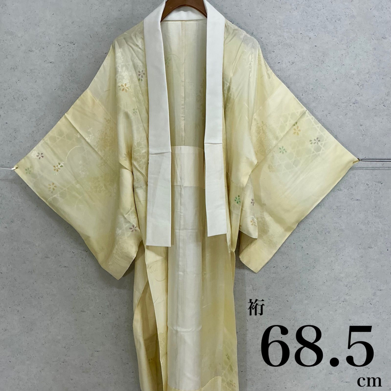 kimono+one◇未使用同然◇長襦袢◇単衣◇白半衿付き◇正絹◇袖無双