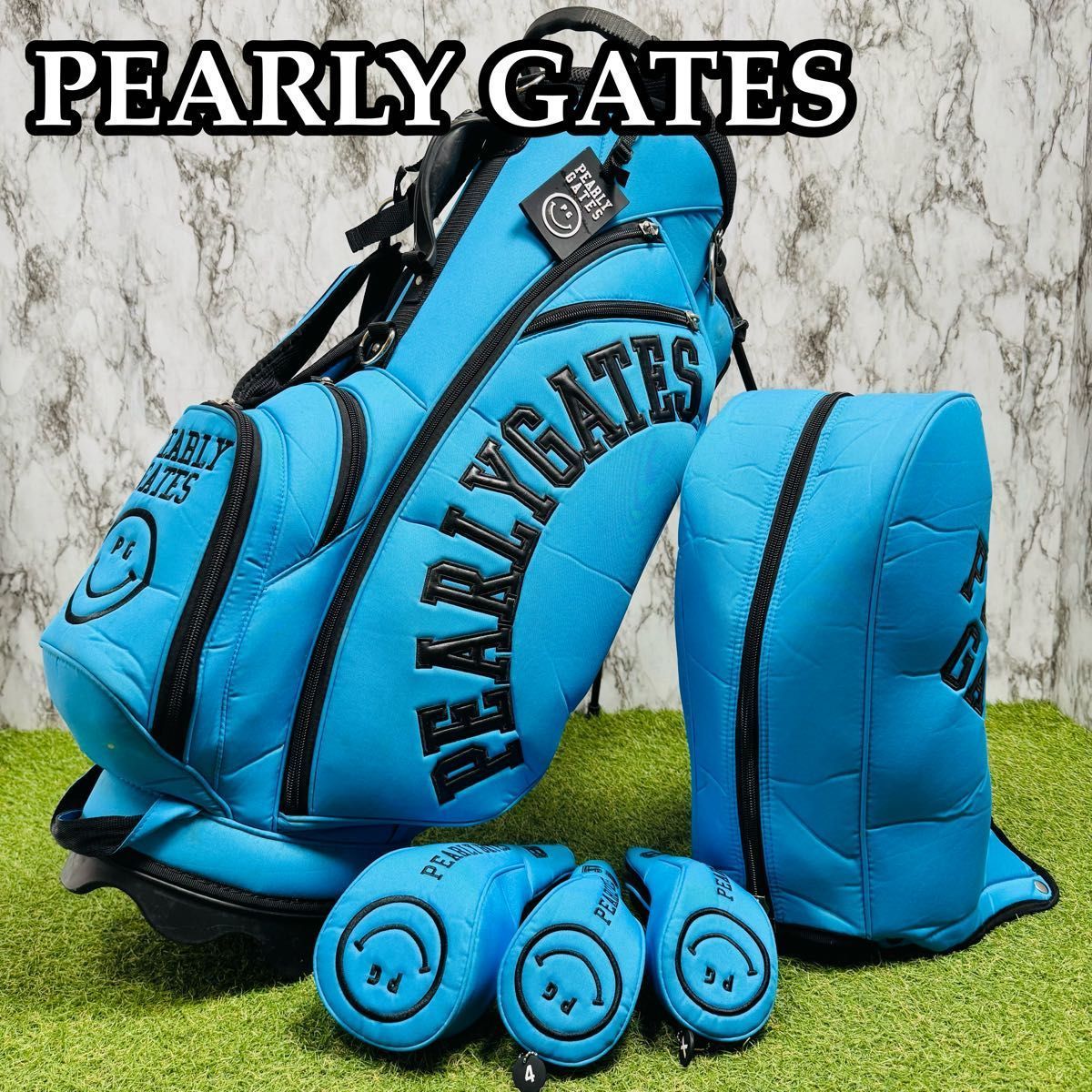 大人気モデル HC付き パーリーゲイツ スタンド式 キャディバッグ ブルー