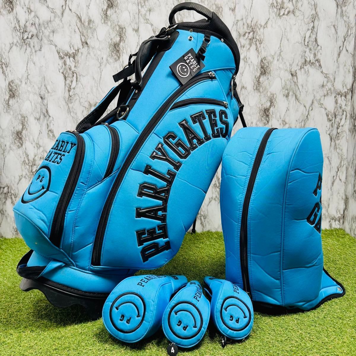  大人気モデル HC付き パーリーゲイツ スタンド式 キャディバッグ ブルー ドライバー ゴルフバッグ キャディバッグ ゴルフ