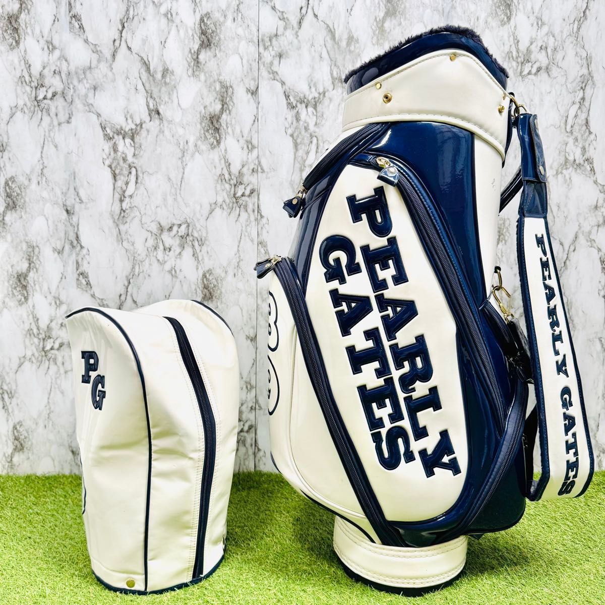 良品】大人気モデル パーリーゲイツ カート式 キャディバッグ エナメル