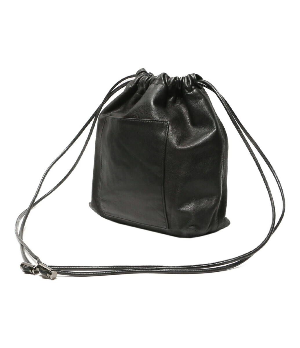 レディース 22ss discord YOHJI YAMAMOTO レザー巾着バッグ 22ss DG 