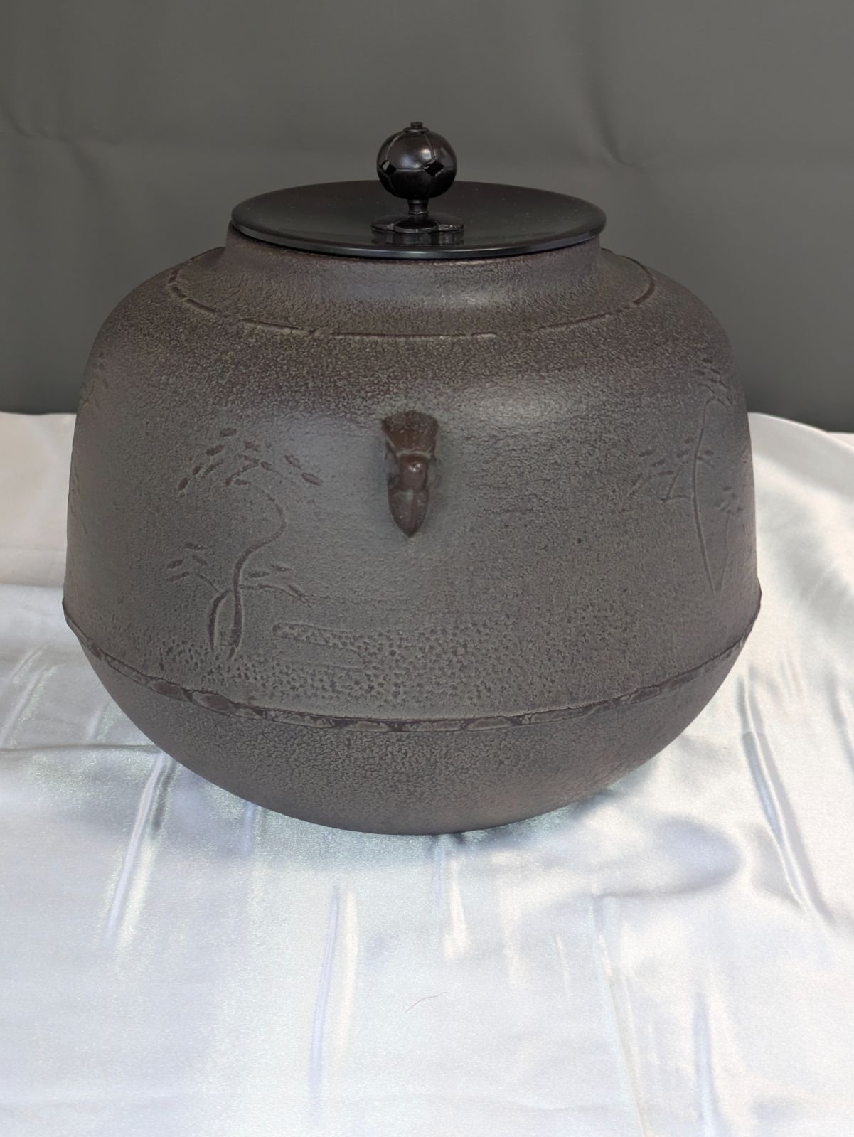 人間国宝 高橋敬典 浜松地紋 真形釜 茶釜 山形鋳物 共箱 共布 しおり