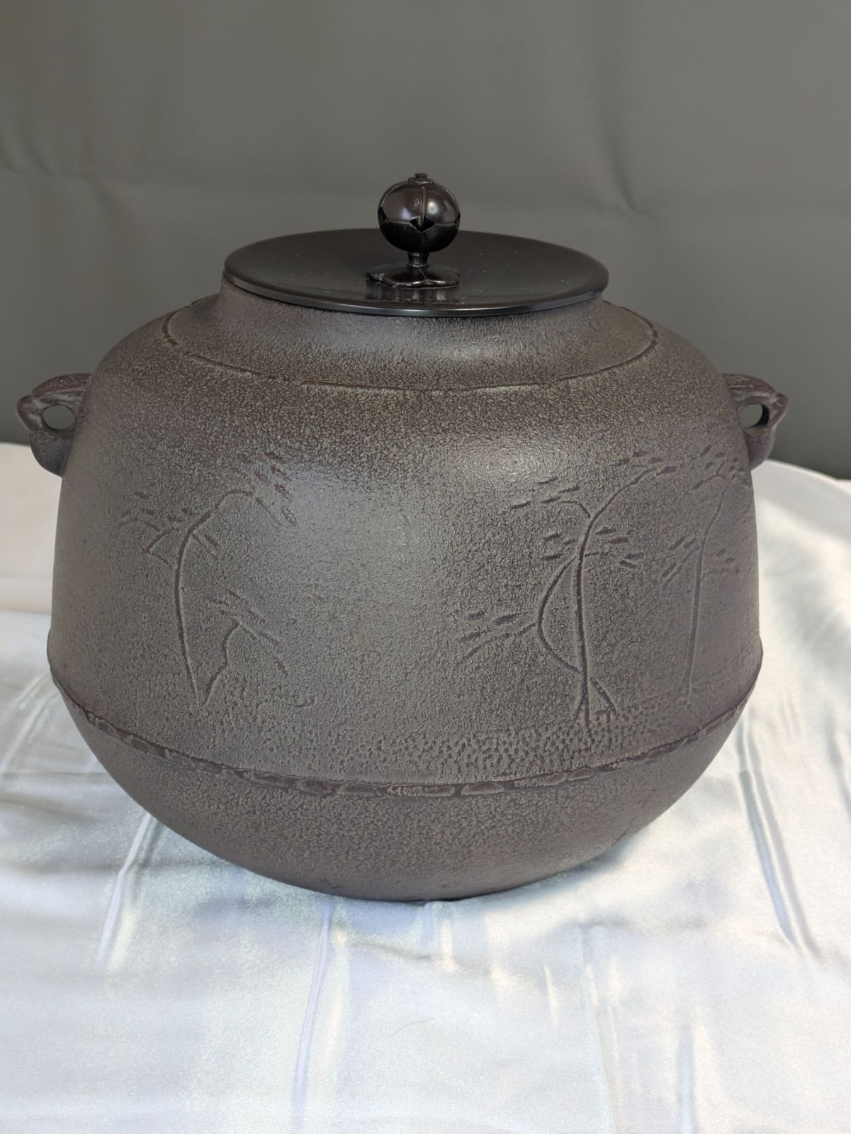 人間国宝 高橋敬典 浜松地紋 真形釜 茶釜 山形鋳物 共箱 共布 しおり