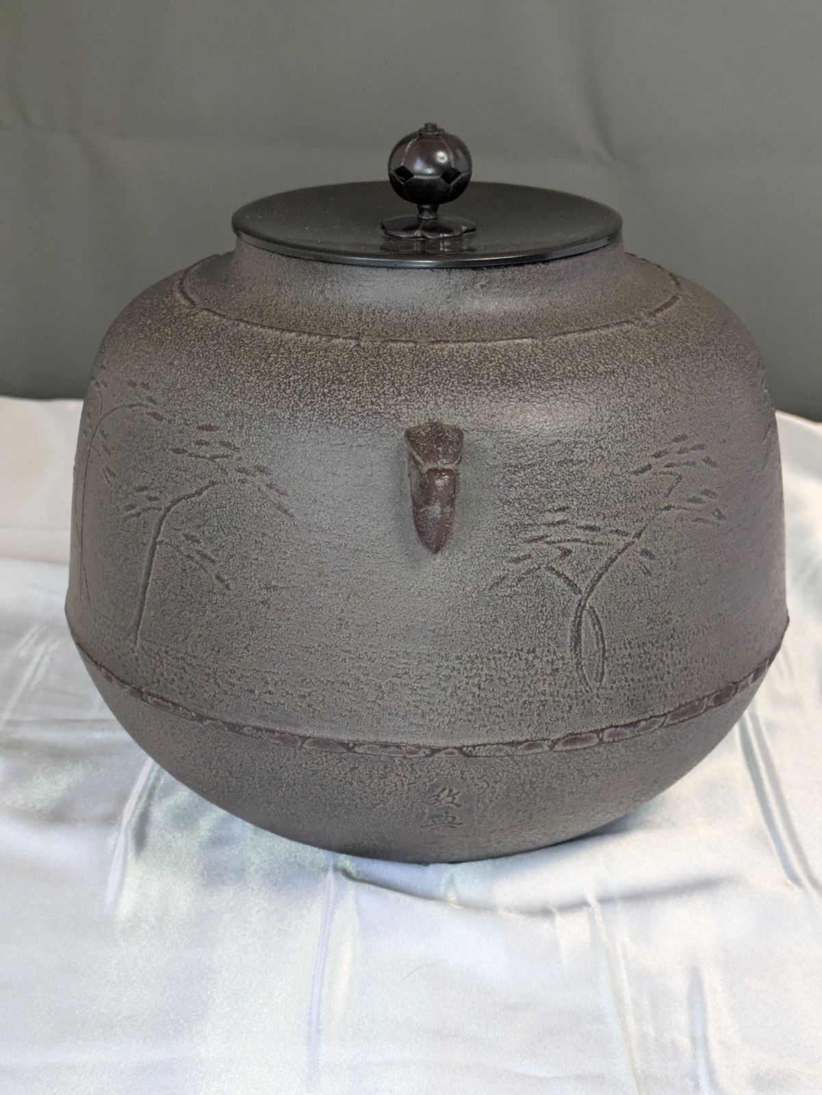 人間国宝 高橋敬典 浜松地紋 真形釜 茶釜 山形鋳物 共箱 共布 しおり