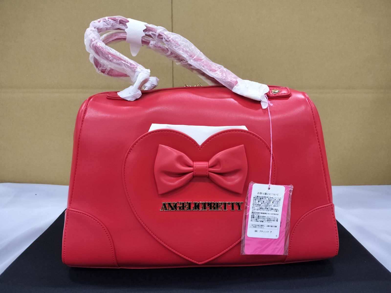 レッド 赤 Lovely Heart ボストンバッグ H26022207 - メルカリ