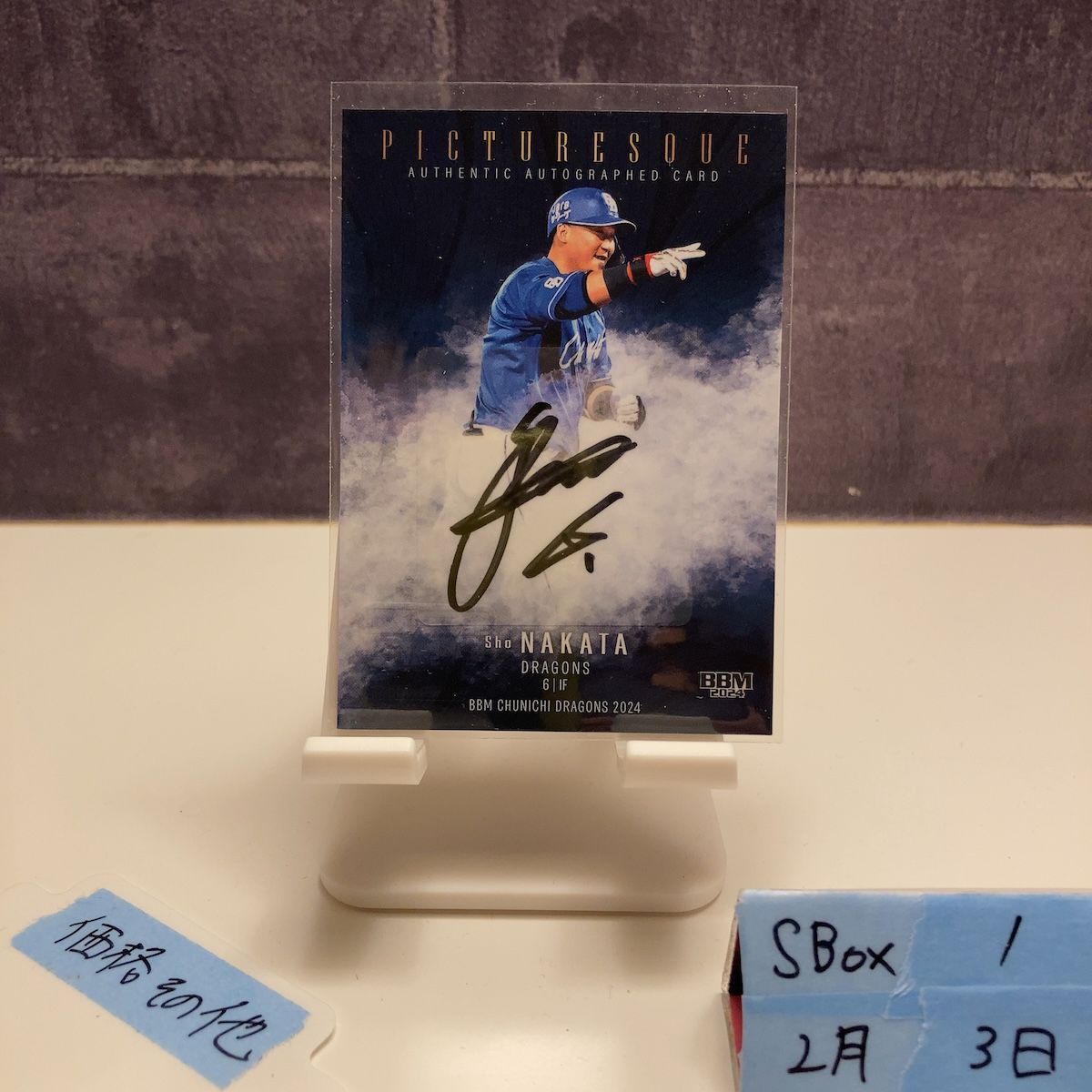 2024 BBM PICTURESQUE 中田翔 3/3 直筆サインカード 中日ドラゴンズ