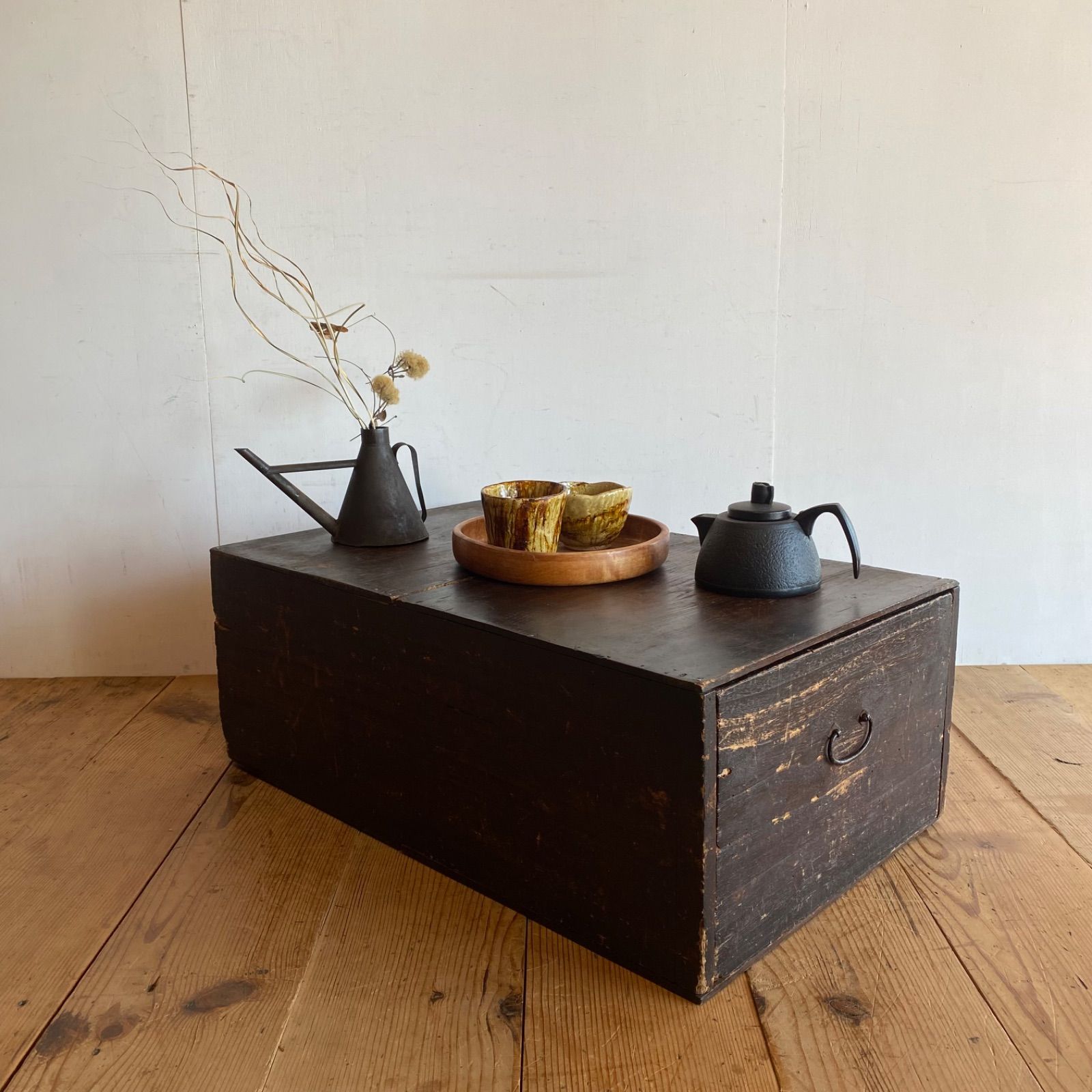 アンティーク 引き出し 木箱 一段 無垢材 Y642 - メルカリ