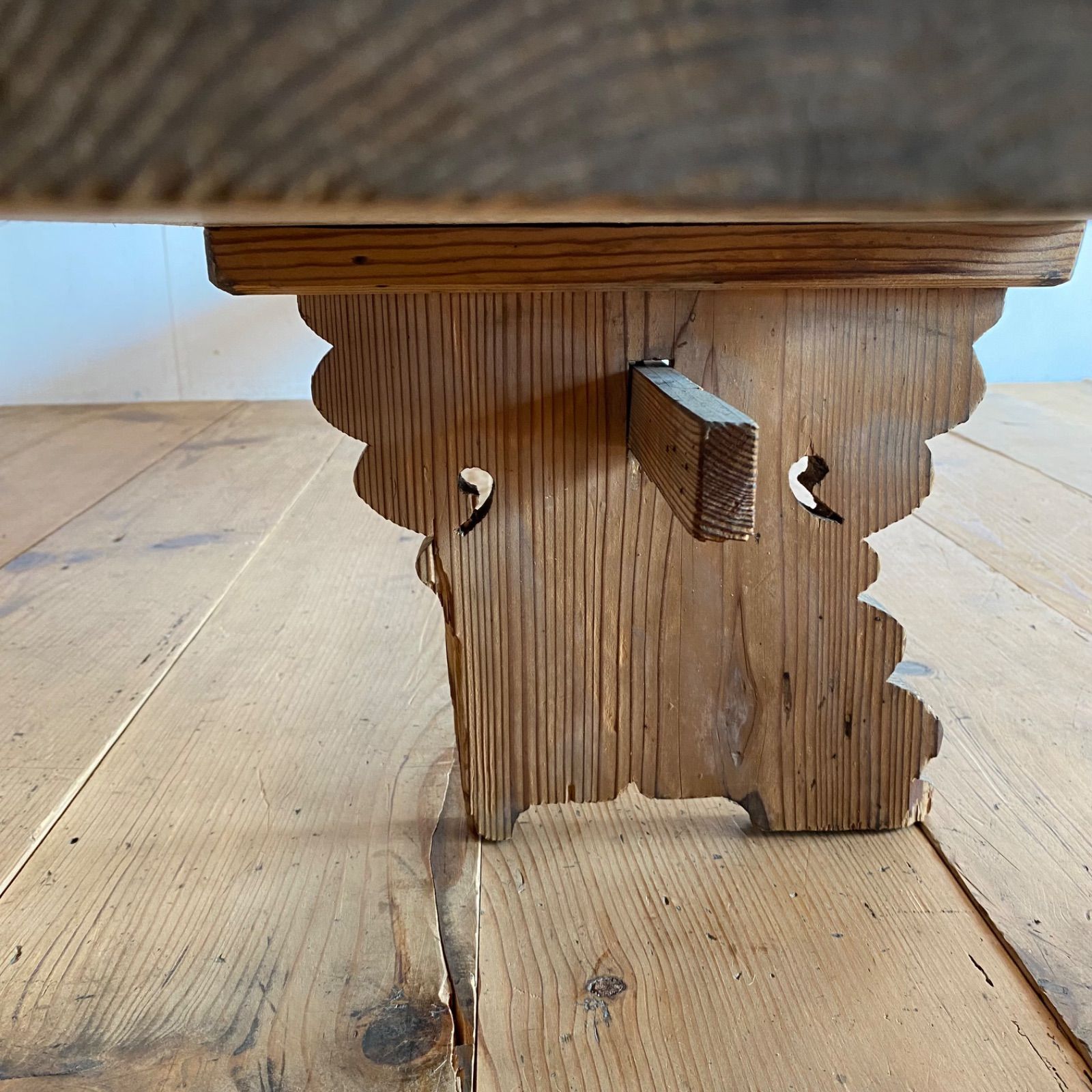 アンティーク 展示台 テーブル 机 一枚板 無垢材 Y643 - メルカリ