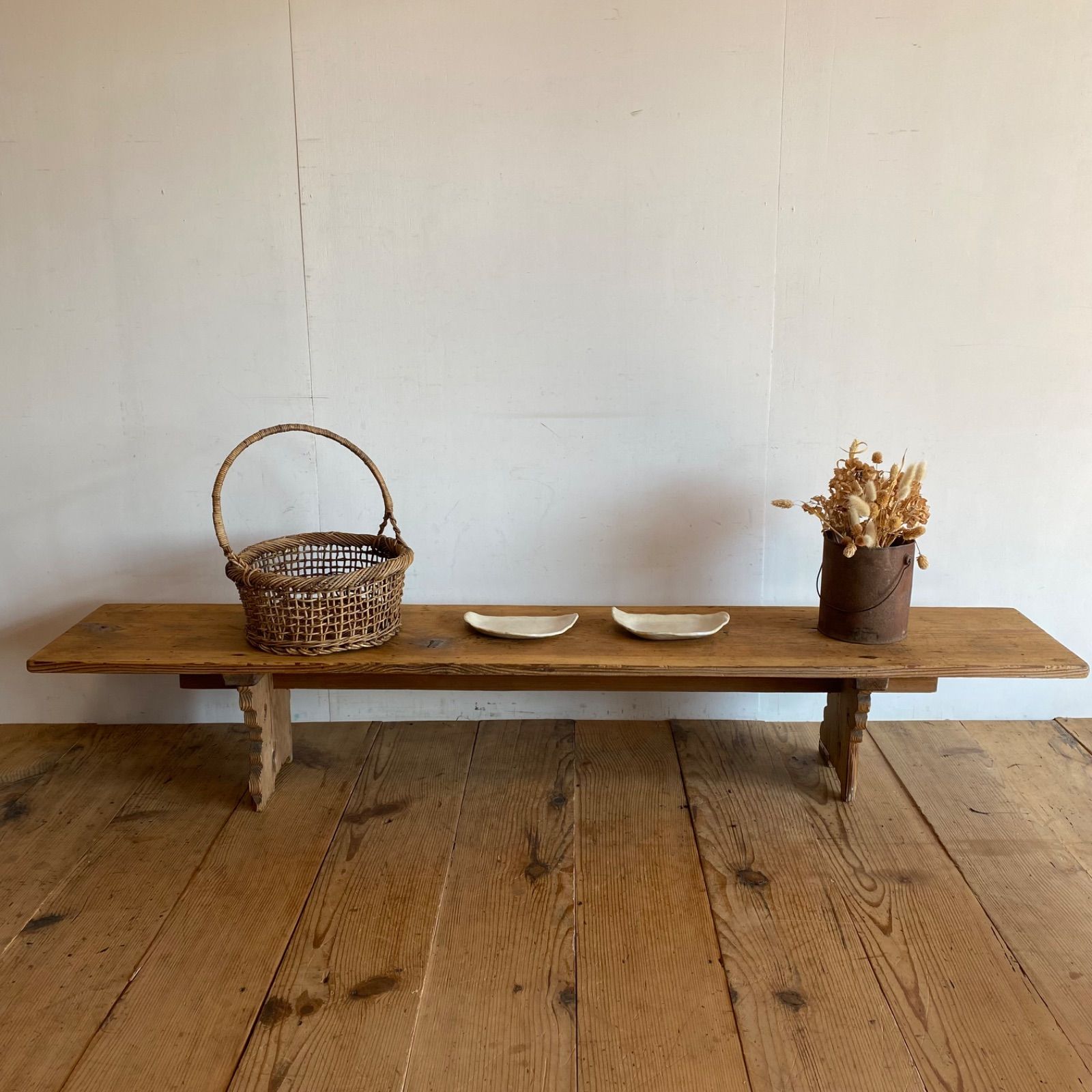 アンティーク 展示台 テーブル 机 一枚板 無垢材 Y643 - メルカリ